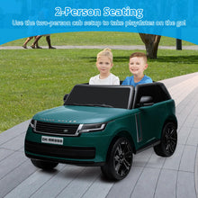 Load image into Gallery viewer, 24V Ride On Car, 2-Seater Licensed Land Rover with Parent Remote Control, 3 Speeds, Wireless Music, MP3 Player, Electric Car for Kids, Green

