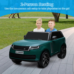 24V Ride On Car, 2-Seater Licensed Land Rover with Parent Remote Control, 3 Speeds, Wireless Music, MP3 Player, Electric Car for Kids, Green