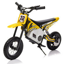 Load image into Gallery viewer, 36V 350W Electric Dirt Bike for Kids 8-14, Up to 16MPH Off-Road Electric Motorcycle with Explosion-Proof Tires - Yellow
