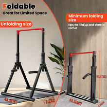 Load image into Gallery viewer, DOBESTS Power Tower Pull Up Bar Free Standing - Black Style 3 - Red Bar
