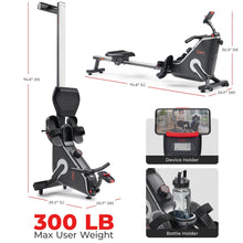 Load image into Gallery viewer, Sunny Health &amp; Fitness Smart Compact Magnetic Rowing Machine
