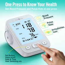 Load image into Gallery viewer, RunStar Upper Arm Blood Pressure Monitor with Wide Range Cuff (8.6'' - 16.5''), Grey
