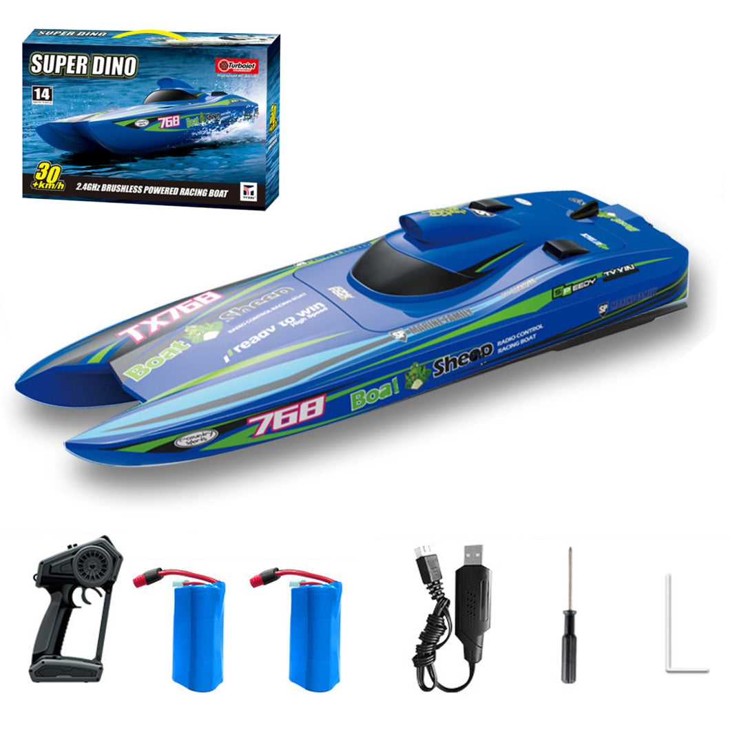 Remote Control Boat 2.4GHz High Speed 30km/h Brushless Turbojet Speedboat Remote Control Ship Cooling Waterproof
