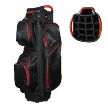 Load image into Gallery viewer, RJ Sports Mission 14 Way Divider Top Golf Cart Bag (Black/Red)
