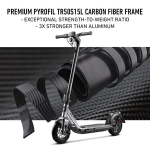 Electric Scooter for Adults, Carbon Fiber Ultra Light 31 Miles Long Range, Max Speed 20MPH, 7.5in. Wider Deck, 9.5in. Tubeless Fat Tires, UL Certified