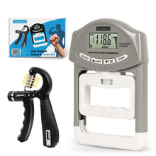 Load image into Gallery viewer, Handeful Grip Strength Tester Trainer - Dynamometer Handgrip Measurer Meter, Handheld Strengthener Exerciser for Sports, School, and Home Use（Grey with strengthener）
