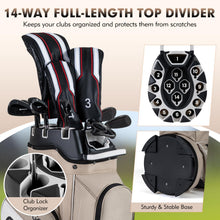 Load image into Gallery viewer, Tangkula Golf Cart Bag with 14-Way Full Length Dividers (Khaki)
