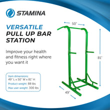 Load image into Gallery viewer, Stamina Pull Up Bar Tower &amp; Dip Station - Green
