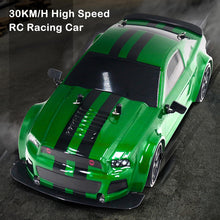 Load image into Gallery viewer, RC Drift Car, 1:14 Remote Control Car, 4WD 30KM/H High Speed RC Racing Car, 2.4GHz Electric Sport Drifting Car with LED Lights, 2 Batteries (Green)
