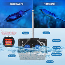 Load image into Gallery viewer, Remote Control Boat High-Simulation Diving Manta Ray Pool Toys for Kids Age 4+, 2.4gz RC Boat Stingray Robot Fish Toy (Blue)
