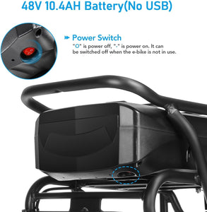 Electric Bike for Adults, 48V 500Wh EBike, UP to 60 Miles, Removable Battery, Fast-Charge, 26" Commuter Electric Bicycles, 7-Speed