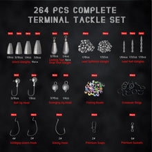 Load image into Gallery viewer, Vipfish Fishing Tackle Kit with Box – 423pcs Complete Terminal Tackle Assortment, Hooks, Sinkers &amp; Swivels, Beads &amp; Bobber Stops for Freshwater Bass &amp; Trout (Black-423PCS)
