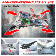 Load image into Gallery viewer, Jet Fighter Stunt RC Plane - Foam Remote Control Drone Helicopter Airplane with LED Lights, Drones for Kids, Toys
