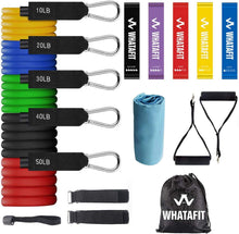 Load image into Gallery viewer, WHATAFIT Resistance Bands, Exercise Bands，Resistance Bands for Working Out, Work Out Bands with Handles for Men and Women Fitness, Strength Training Home Gym Equipment
