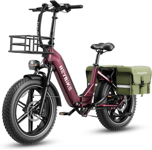 Electric Bike for Adults, Foldable 1400W Peak Motor Ebike, 20" x 4.0" Fat Tire Step-Thru Electric Bicycle