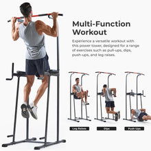Load image into Gallery viewer, Sunny Health &amp; Fitness Multi-Function Compact Power Tower Pull Up Bar- 300 LB Weight Capacity
