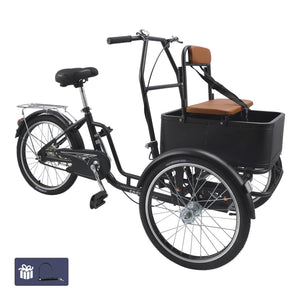Bruce & Shark Multi-Purpose 3 Wheel Tricycle with Basket, 20 Inches Wheel,Rear Brake,Bearing Weight 330lbs
