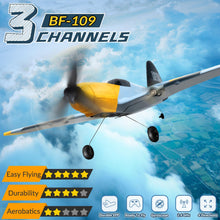 Load image into Gallery viewer, HAWK'S WORK 3 Channel RC Plane BF-109, Remote Control Airplane Ready to Fly
