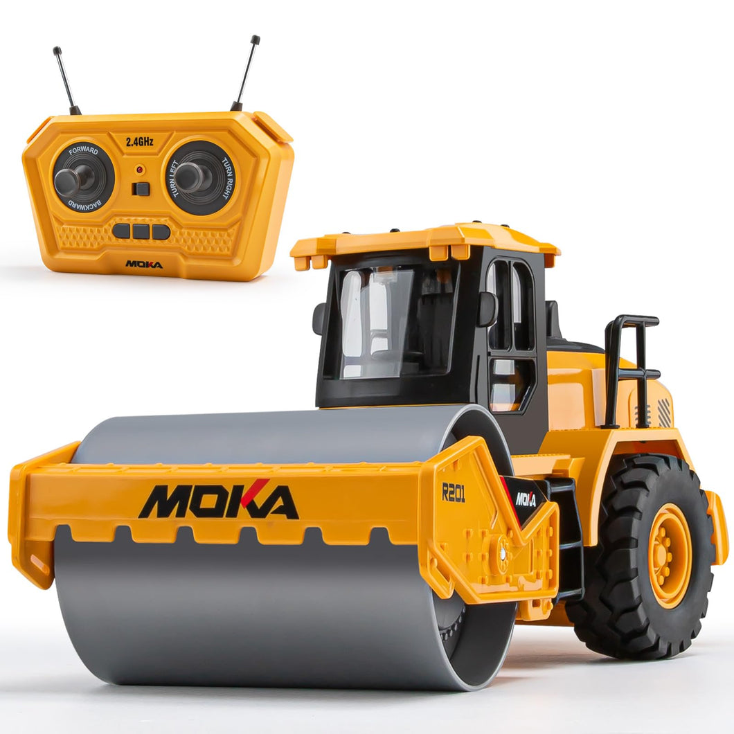 2.4G Remote Control Road Roller Toys, RC Engineering Roller Truck for Boys, Construction Vehicles Model Toy Gift for Toddlers 3-5