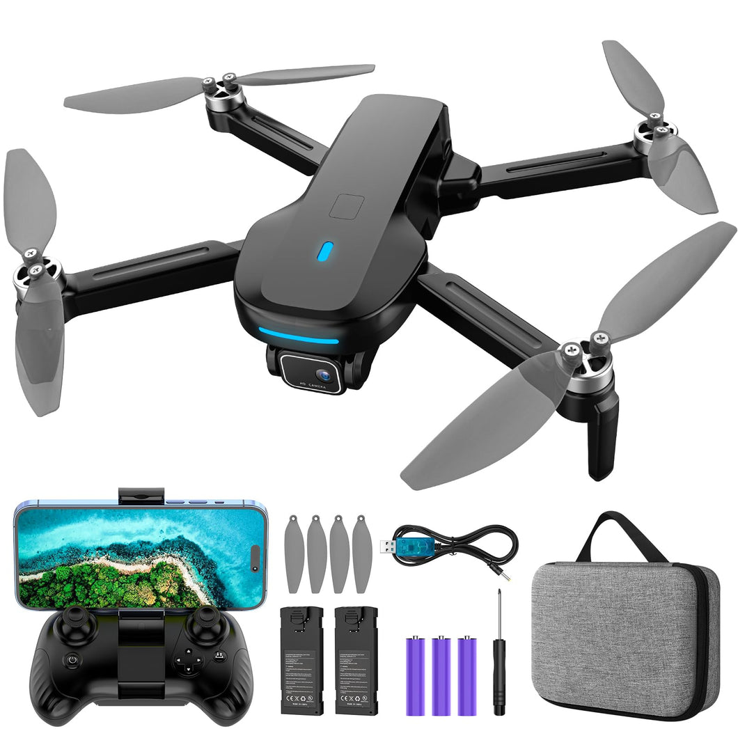 Drone with Camera, 1080P HD FPV Camera Drone with Brushless Motor, 2 Batteries, 360 Flips, Headless Mode, Gravity Control, 36 Mins