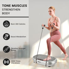Load image into Gallery viewer, EILISON FitMaxx 3D XL Vibration Plate Exercise Machine - Whole Body Workout Vibration Platform w/Loop Bands - Lymphatic Drainage Machine for Weight Loss, Shaping, Recovery (Fitpro Silver)
