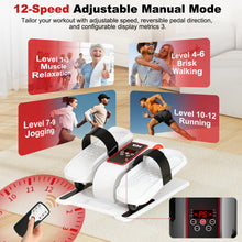 Load image into Gallery viewer, TDH Under Desk Elliptical Machine,Electric Leg Exerciser as Seen on Tv for Seniors Adults,Portable Quiet Pedal Exerciser While Sitting with 12 Adjustable Speed Auto&amp;HR Mode for Home Office (White-PRO)
