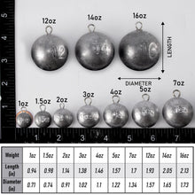 Load image into Gallery viewer, Dr.Fish 2pk Cannonball Sinkers Saltwater Trolling Downrigger Weights 48oz
