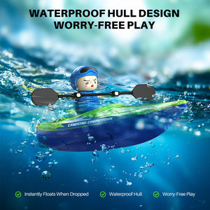 2 Pack RC Boats for Kids 8-12, Remote Control Kayaks with 3 Magnetic Balls, 40 Mins Playtime (1 Battery), LED Lights, Perfect Water Toys