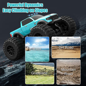 Amphibious Remote Control Car Waterproof Monster Truck Toys for Kid 4WD All Terrain Off Road RC Cars 2.4G RC Trucks (RED)