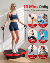 Load image into Gallery viewer, Zoomsnail Vibration Plate Exercise Machine, 8000 Vibrations/min Adjustable Fitness Platform, 400 Lbs Capacity Extra Large Size Vibrating Platform with Bluetooth for Weight Loss, Women &amp; Men, Valentine
