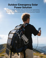 Load image into Gallery viewer, SISIXILE Solar Charger Power Bank Pack: 20000mAh Wireless Portable Charger with 10W Foldable 5 Panels Storage Bag,Hand Crank Emergency &amp; 20W PD Fast Charging External Battery for Camping Travel
