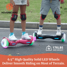 Load image into Gallery viewer, Hoverboard with Music Speaker, 6.5&quot; LED Wheels Lights Self Balancing Scooter, Max 5Miles Range &amp; 6.2mph Powered (Pink)
