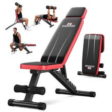 Load image into Gallery viewer, NICEPEOPLE Adjustable Weight Bench for Home Gym up to 6.5'', 660LBS Capacity Workout Bench with 10 Backrests for Chest Shoulders Arms, Compact and Foldable Strength Bench Small Space Apartment Room
