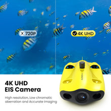Load image into Gallery viewer, Underwater Drone, Mini S submarine drone with 4K+EIS Image Stabilization Camera for Real-Time Viewing Depth &amp; Temperature Data
