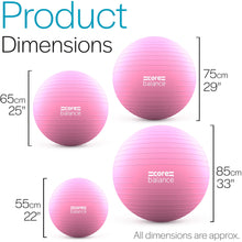 Load image into Gallery viewer, Core Balance Exercise Ball for Workouts, Anti-Burst and Slip Resistant, Swiss Yoga Ball  (33" / 85cm Pink)
