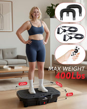 Load image into Gallery viewer, Zoomsnail Vibration Plate Exercise Machine, 8000 Vibrations/min Adjustable Fitness Platform, 400 Lbs Capacity Whole Body Workout Extra Large Size Platform with Bluetooth for Weight Loss, Women &amp; Men
