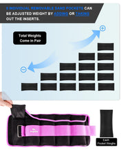 Load image into Gallery viewer, Adjustable Ankle Weights 1-10 LBS Pair with Removable Weight for Jogging, Gymnastics-Purple
