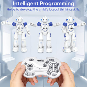 RC Robot Toys for Kids: Gesture-Sensing Smart Programmable Robot, USB Charging, Remote Control Robot Toys