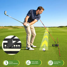 Load image into Gallery viewer, Golf Alignment Sticks Holder, Angle Adjustable Golf Training Aid, Weighted Golf Swing Trainer with Metal Sticks Practice Teaching Aid for Aiming, Putting, Swing

