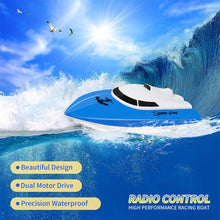 Load image into Gallery viewer, RC Boat, Remote Control Boats for Lake/Pool/Pond, 2.4 GHz High Speed Outdoor Adventure Electric Mini RC Racing Boats, Boys &amp; Girls-Blue
