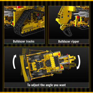 RC Bulldozer Building Set for Adults, Bulldozer Truck Construction Vehicle Model with Motors, APP Control Truck with Engines, 1508 Pieces