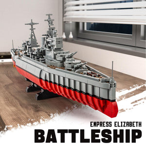 Military Series Building Block Toys, Queen Elizabeth Class Battleships, Gifts for Adults and Children