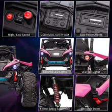 Load image into Gallery viewer, 2 Seaters 24V Kids Ride UTV Car with Remote Control,10AH Battery, 400W Powerful Motors 17&quot; EVA Quiet Wheels,20.5&quot; Sea Electric Ride on Toy, Rose
