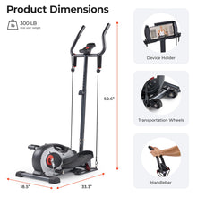 Load image into Gallery viewer, Sunny Health &amp; Fitness Smart Compact Elliptical Cross Trainer with Handlebar - Silver

