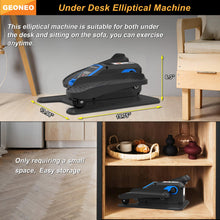 Load image into Gallery viewer, Under Desk Elliptical Machine, Electric Elliptical Exerciser for Senior, Quiet &amp; Small Electric Seated Pedal Exerciser for Home with Monitor, Remote Control &amp; 12 Adjustable Speeds (Blue)

