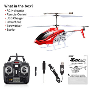 RC Helicopter, S39 Aircraft with 3.5 Channel, Bigger Size, Sturdy Alloy Material, Gyro Stabilizer and High & Low Speed -Red
