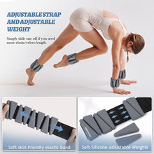Load image into Gallery viewer, BECOJADDE Ankle Weights Set of 2 (2 lb Each) Adjustable Wrist Weights - Dark Grey
