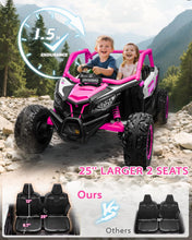 Load image into Gallery viewer, 24V 7AH 2 Seater Power Wheels for Big Kids, 25&quot; 4WD Large Kids&#39; Electric Vehicles with Remote Control for Girls Boys, Pink
