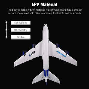 A380 RC Airplane, 2.4G 3CH Remote Control Airplane, Easy to Fly RC Plane for Beginner, EPP Foam Fixed Wing Aircraft