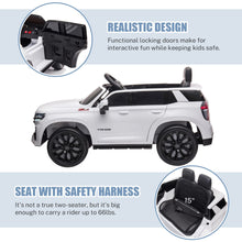 Load image into Gallery viewer, Ride On Car for Kids, Licensed Chevrolet Tahoe SUV 12V7AH Battery Powered Ride On Toy Car, Kids Boys Girls Electric Car (White)
